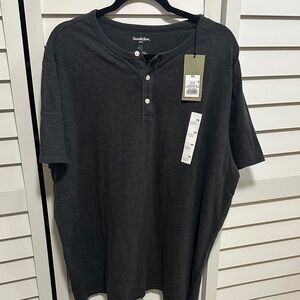 Goodfellow & Co Men's gray Henley Shirt XXL nwt
